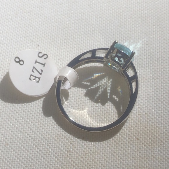 Genuine Aquamarine oval gemstone & Sterling Silver Ring - NEW WITH TAGS - Picture 5 of 6